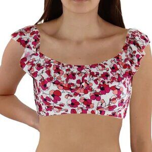 NWT TOMMY HILFIGER Flounce Off-The-Shoulder Bikini Swim Top XL Magenta